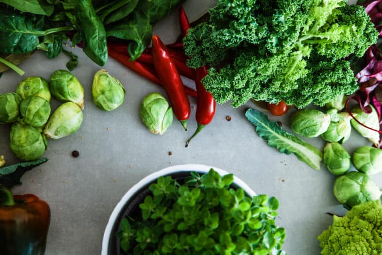 Fresh vegetables flatlay
