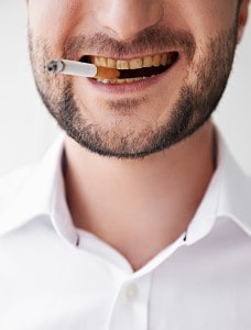 smoking leads to poor dental care and yellow teeth