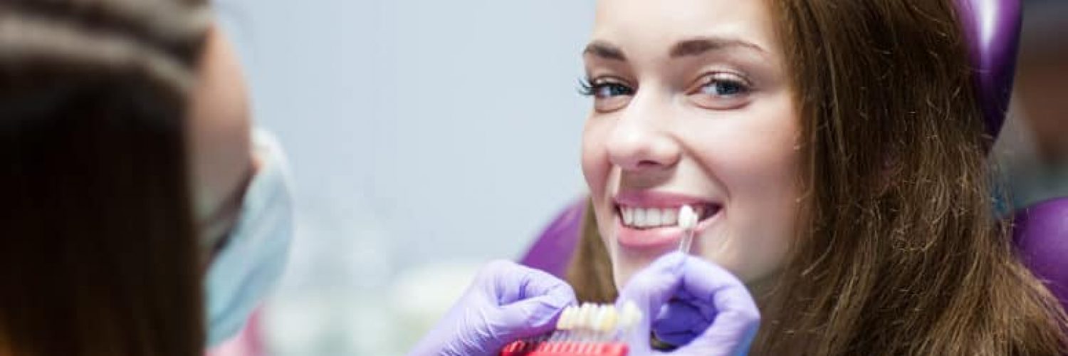 woman receiving dental crowns